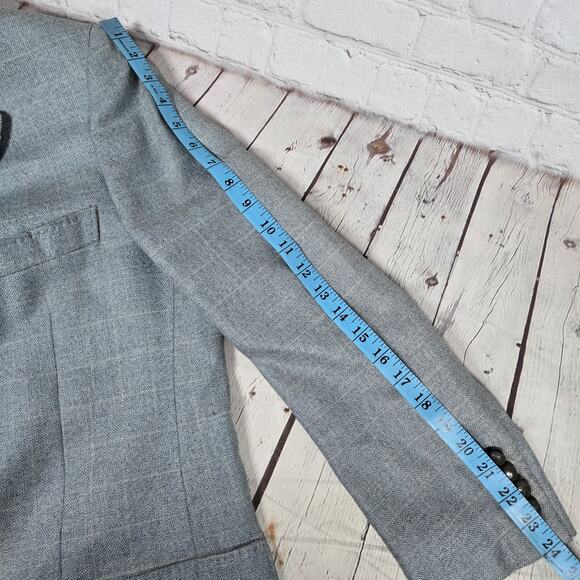 Friend Italy Collection For Man Wool Linen Blend Blazer Jacket Blue Plaid 50S - Picture 12 of 14